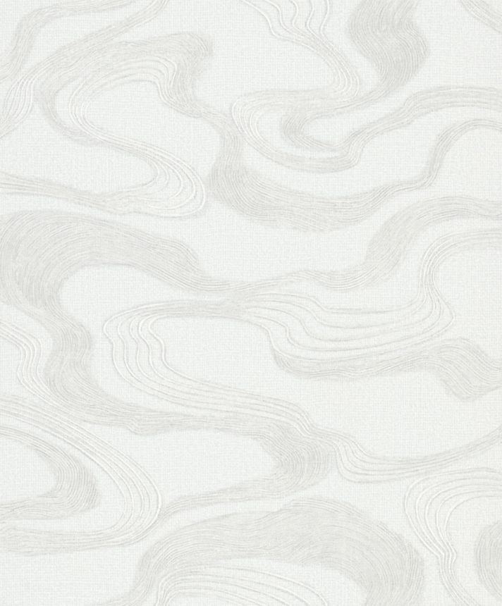 Wallpaper, white, fabric texture, waves, 34534, Kumano, Marburg