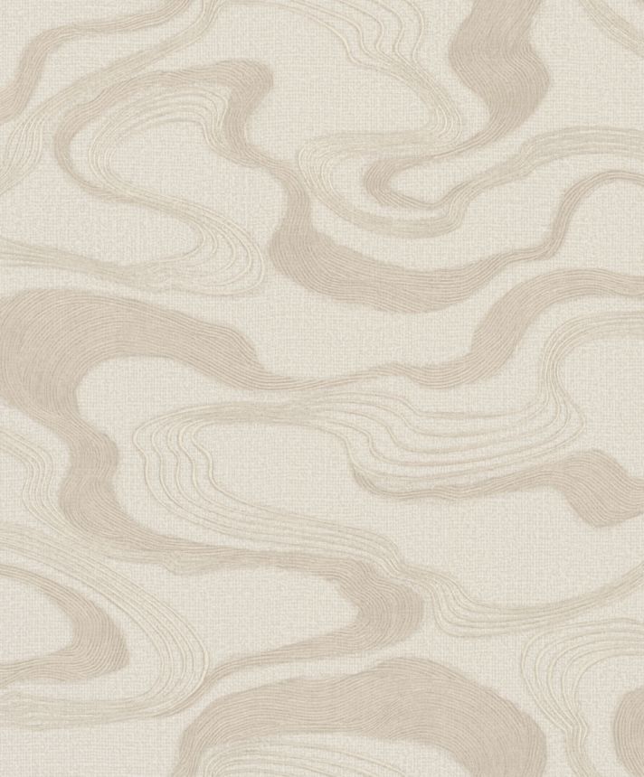 Wallpaper, beige, fabric texture, waves, 34535, Kumano, Marburg