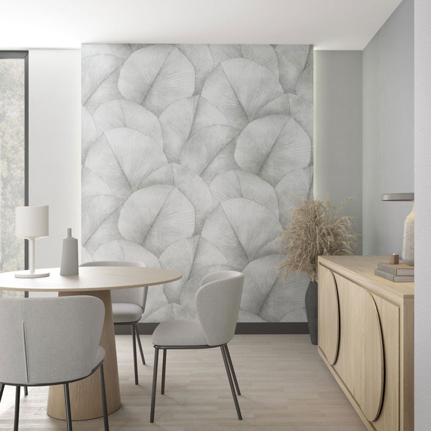 Wall mural, grey, leaves, 34598, Kumano, Marburg