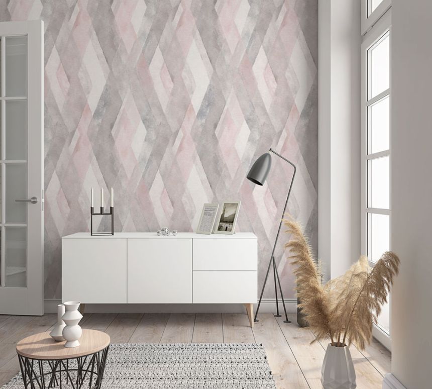 Geometric Wallpaper, Grey-Pink, 32449, Shades, Marburg