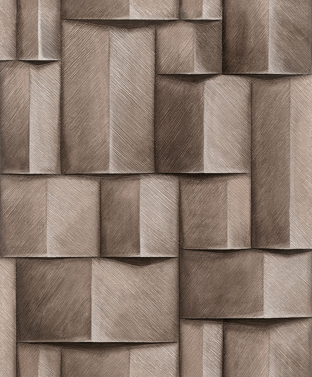 Graphic wallpaper, brown, 3D effect, 35375, Timber, Marburg