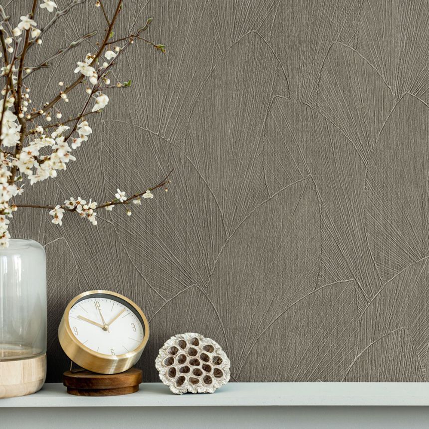 Wallpaper, grey, leaves, 35384, Timber, Marburg