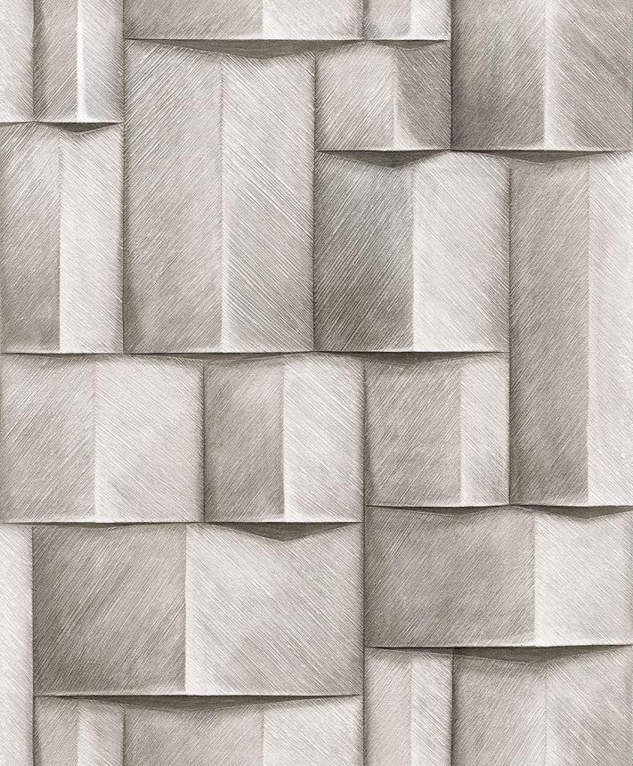 Graphic wallpaper, grey, 3D effect, 35385, Timber, Marburg