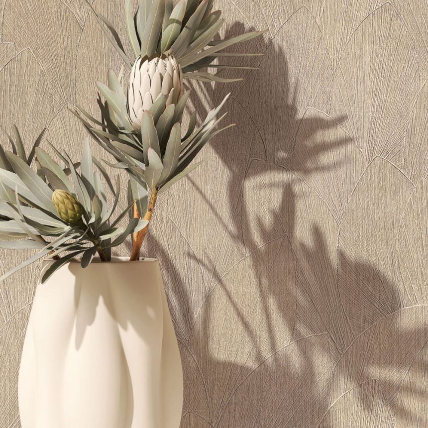 Wallpaper, beige, leaves, 35387, Timber, Marburg