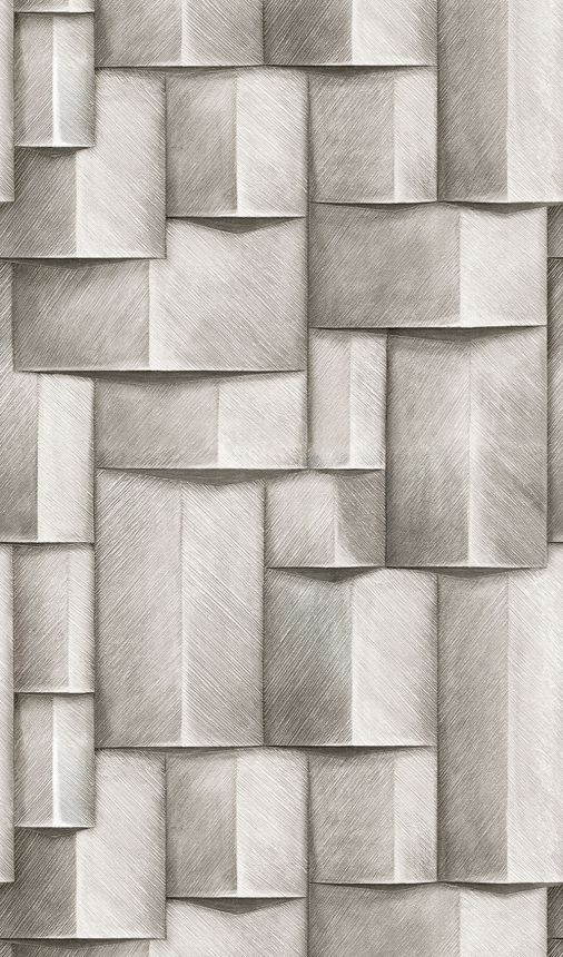 Graphic mural wallpaper, black-white, 3D effect, 35390, Timber, Marburg