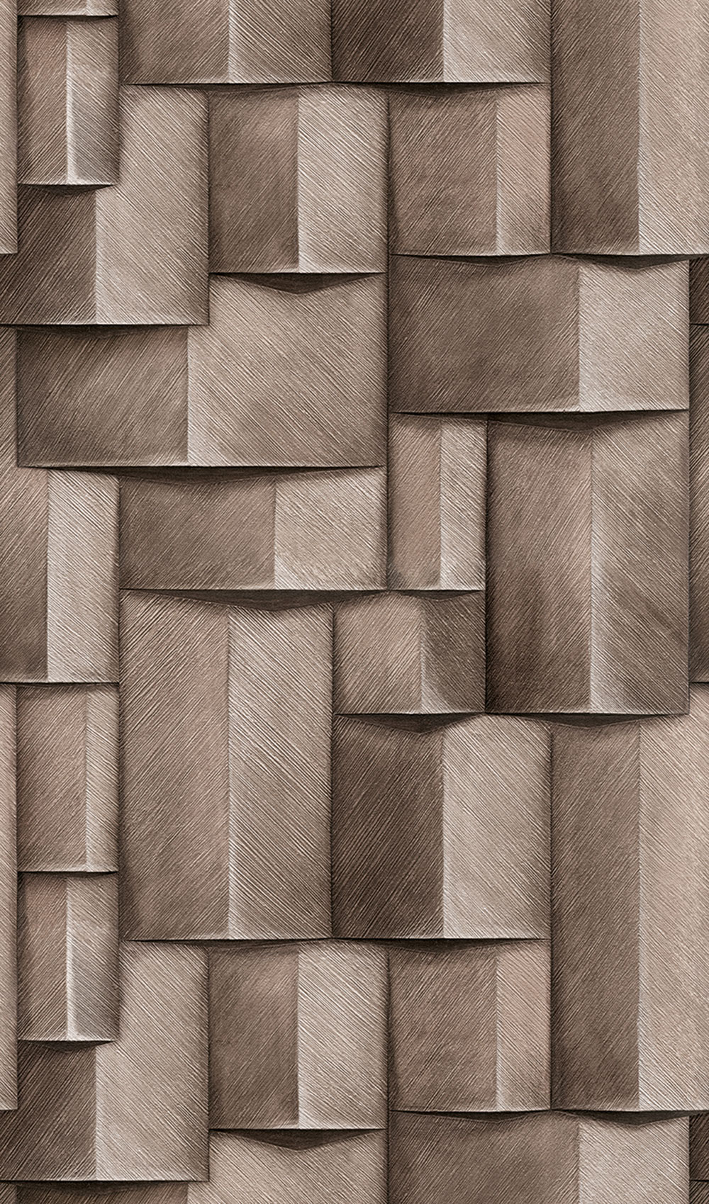 Graphic mural wallpaper, brown, 3D effect, 35396, Timber, Marburg