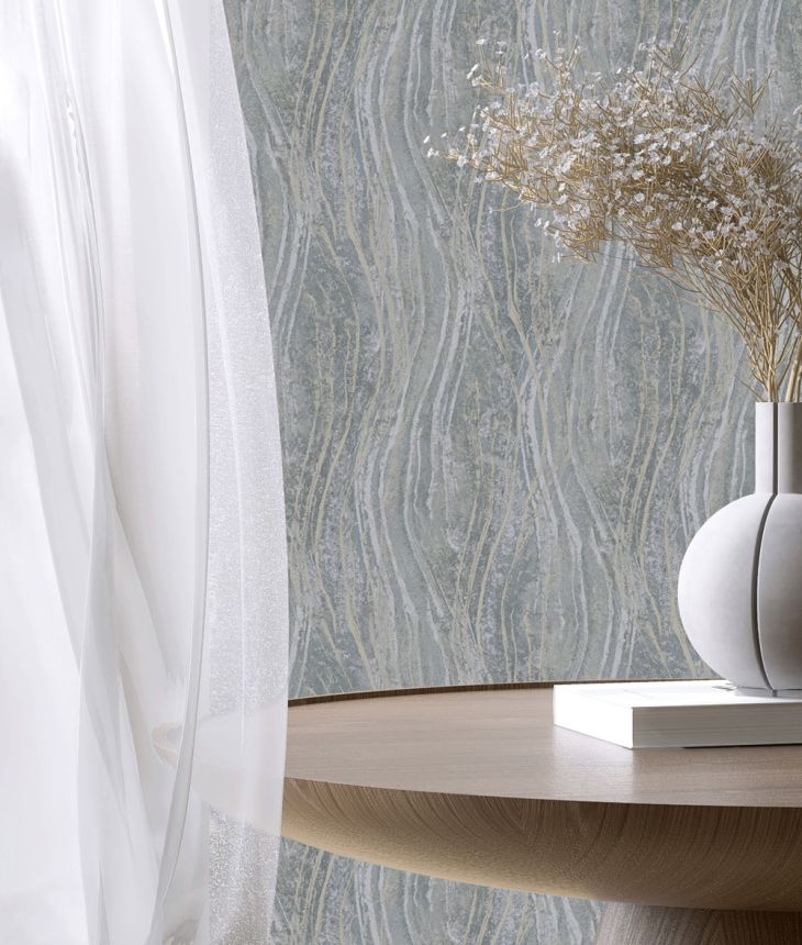 Wallpaper, Grey-Beige, Texture, Waves, 82494, Naomi, Novamur