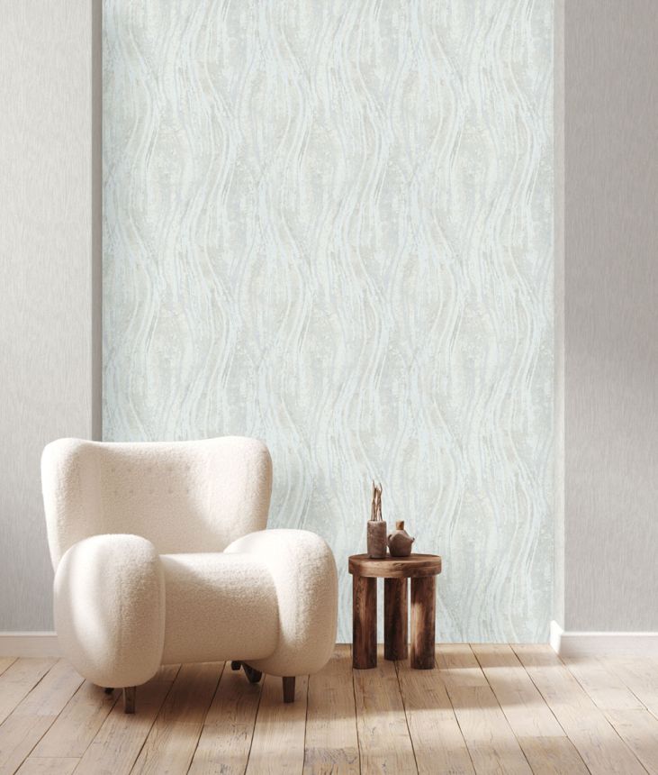 Wallpaper, Cream-Grey, Texture, Waves, 82497, Naomi, Novamur
