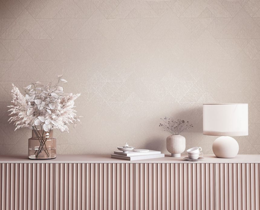 Geometric Wallpaper, Beige, 82546, Naomi, Novamur