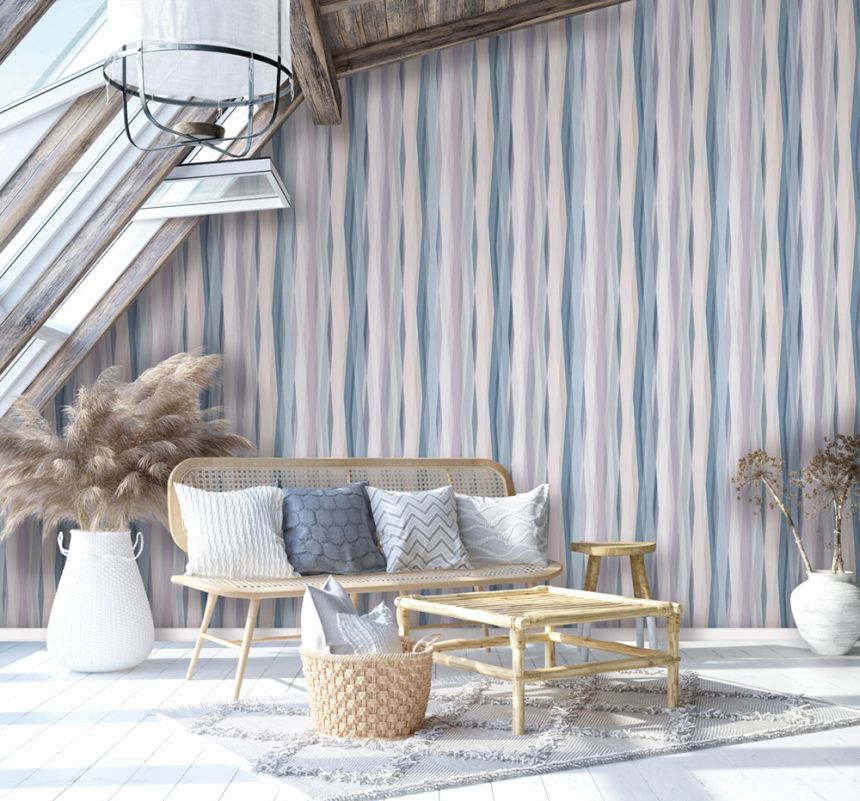 Wallpaper, Grey-Blue, Graphic Pattern, 89009, Naomi, Novamur