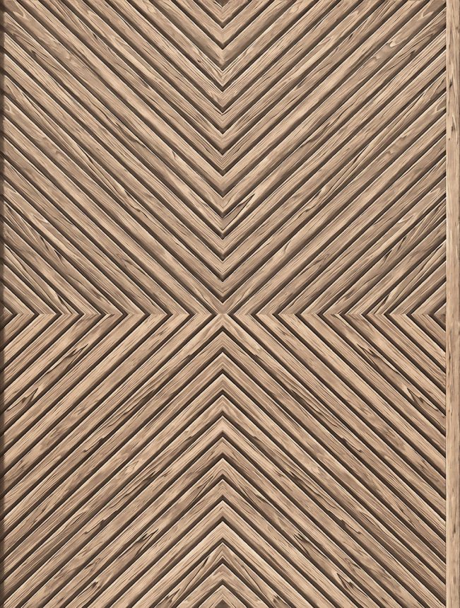 Wallpaper, Brown-Beige, Wood Panel Effect, 89019, Naomi, Novamur