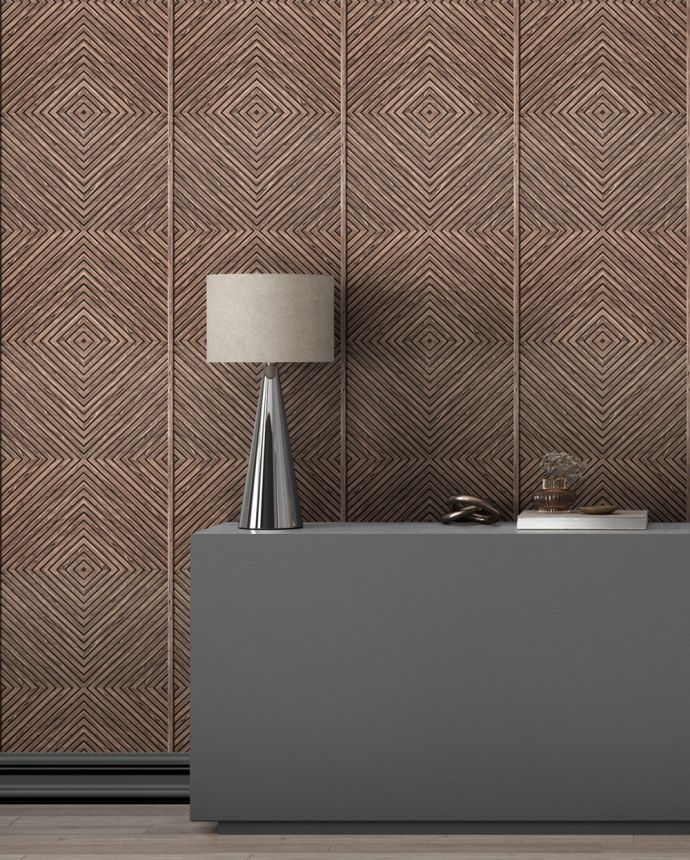 Wallpaper, Brown, Wood Panel Effect, 89020, Naomi, Novamur