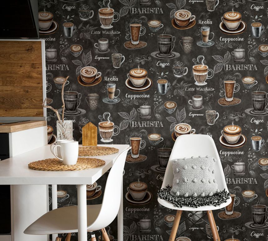 Wallpaper, Black, Coffee, 89045, Naomi, Novamur