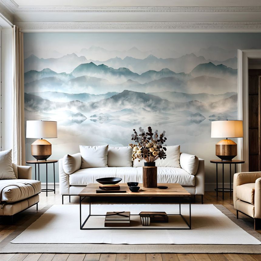 Wall Mural, Grey-Blue, Mountain Landscape, 96465, Naomi, Novamur