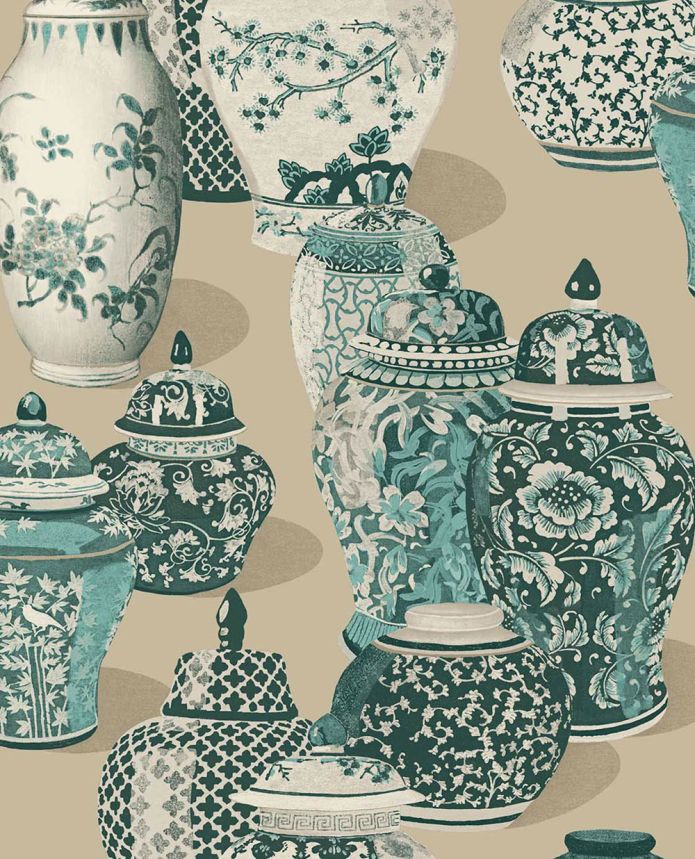 Wallpaper, 351215, Green, Vessels, Magnifique, Eijffinger