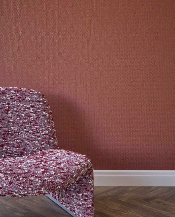 Geometric Wallpaper, Red, 351225, Magnifique, Eijffinger