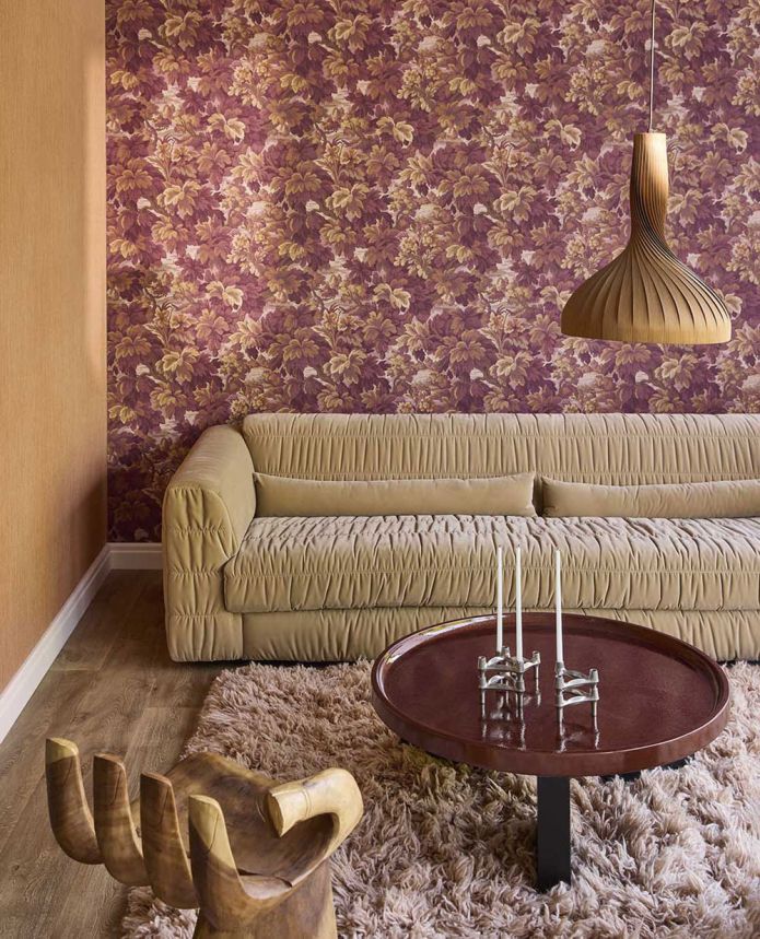 Wallpaper, Burgundy-Brown, Leaves, Trees, 351243, Magnifique, Eijffinger