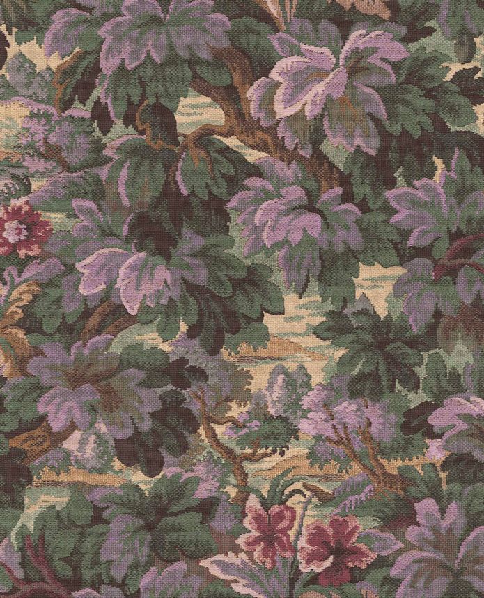 Wallpaper, Green-Purple, Leaves, Trees, 351244, Magnifique, Eijffinger