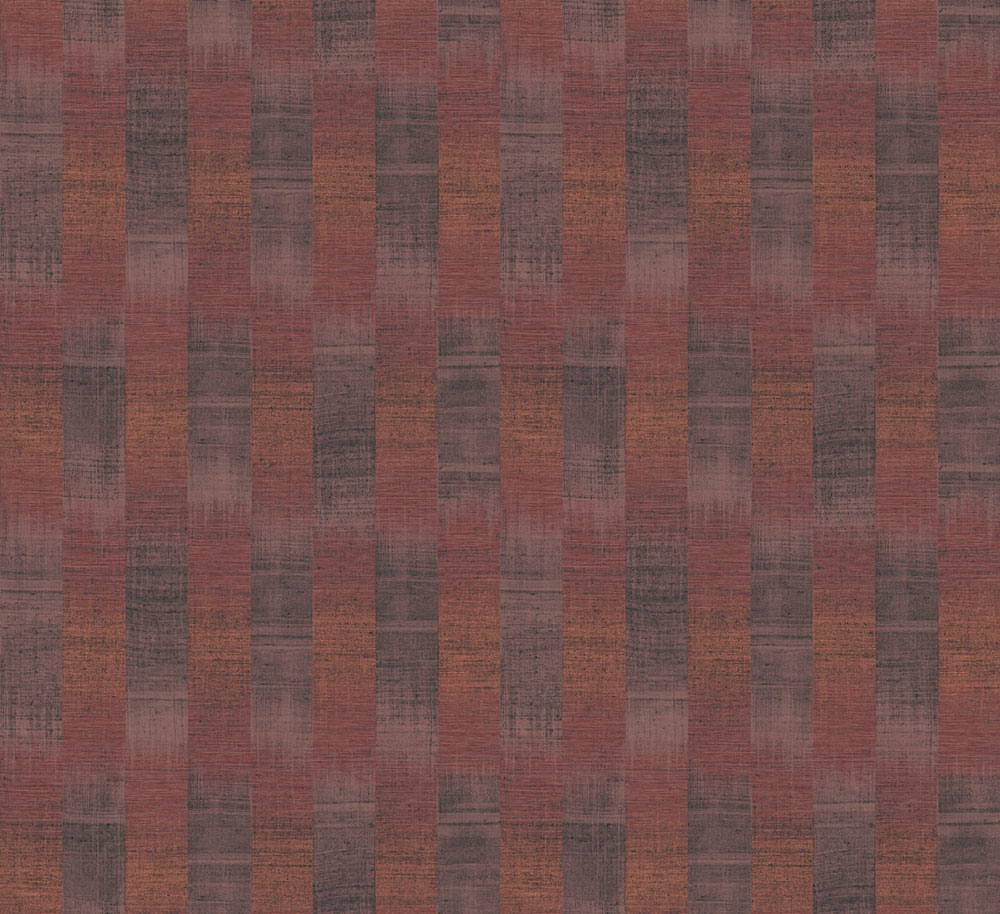 Striped wallpaper, black, orange, fabric effect, RIC104, Serica, Masureel
