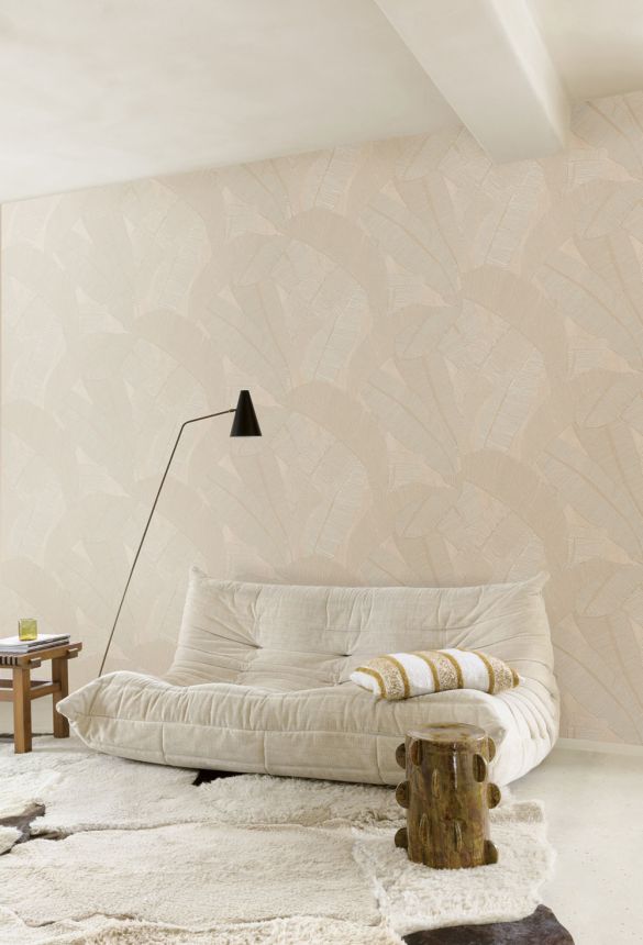 Wallpaper, beige, grey, RIC202, Serica, Masureel