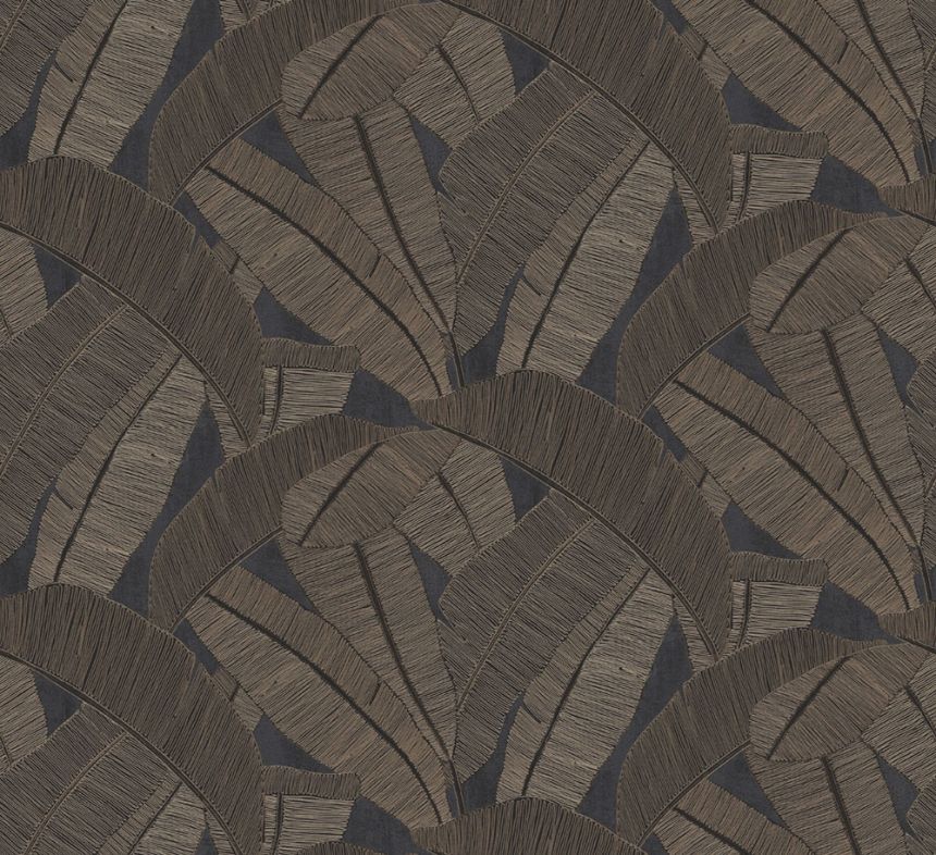 Wallpaper, black, silver, RIC203, Serica, Masureel