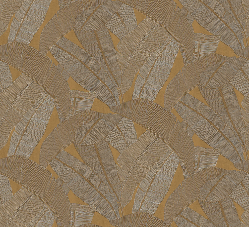 Wallpaper, gold, brown, RIC204, Serica, Masureel