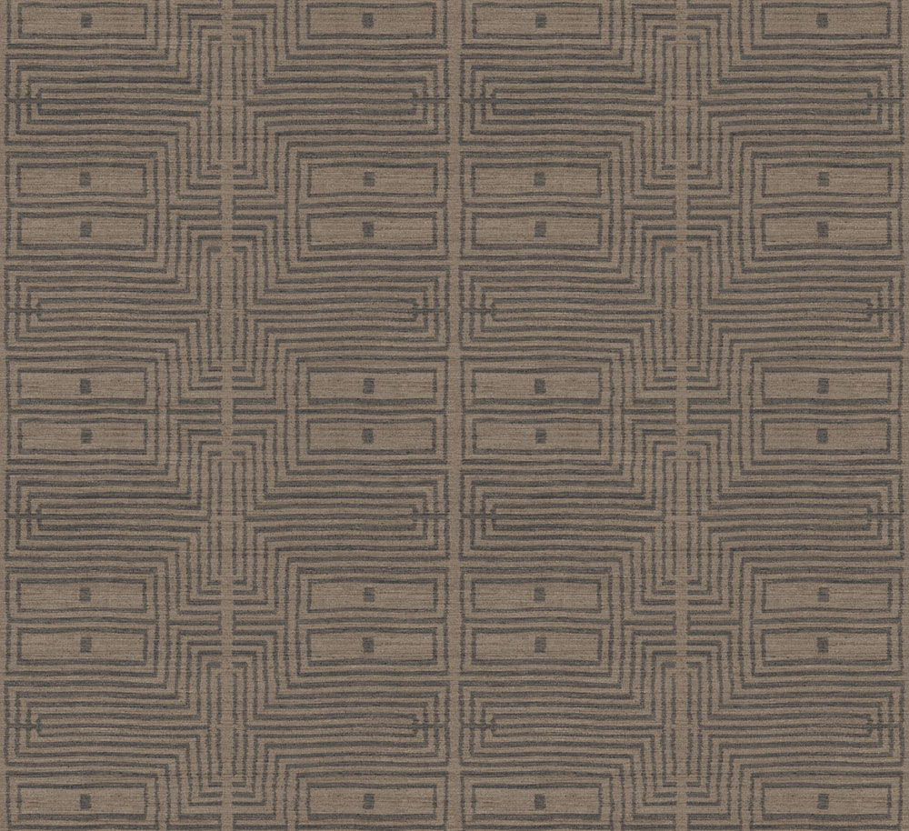 Wallpaper, fabric effect, patterns, brown, black, RIC303, Serica, Masureel