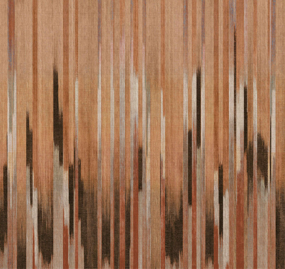 Mural wallpaper, fabric effect, brown, stripes, DGRIC1013-260, Serica, Masureel