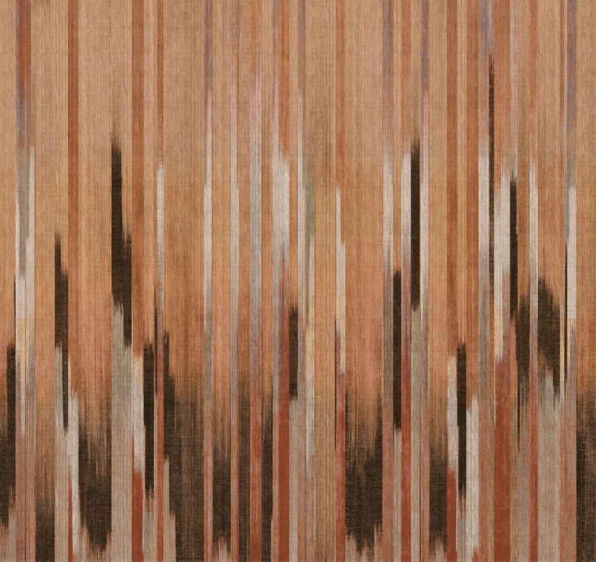 Mural wallpaper, fabric effect, brown, stripes, DGRIC1013-300, Serica, Masureel