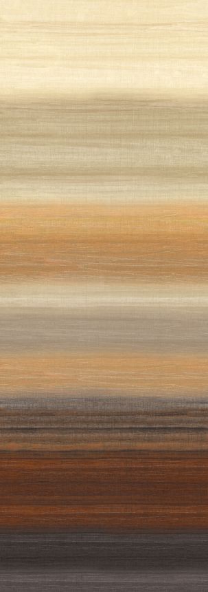 Mural wallpaper, fabric effect, orange, brown, stripes, DGRIC201-260, Serica, Masureel