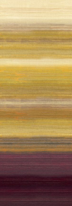 Mural wallpaper, fabric effect, brown, yellow, stripes, DGRIC204-260, Serica, Masureel