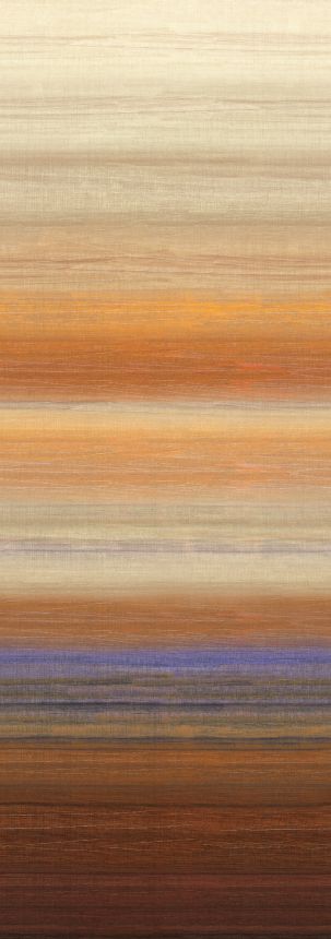 Mural wallpaper, fabric effect, orange, beige, stripes, DGRIC205-260, Serica, Masureel