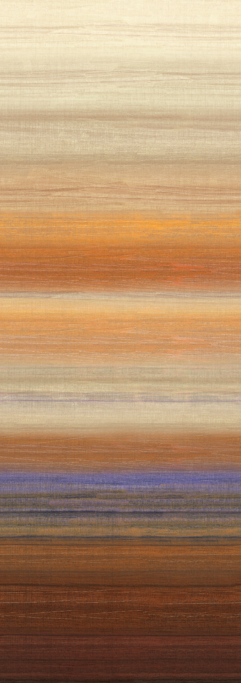 Mural wallpaper, fabric effect, orange, beige, stripes, DGRIC205-300, Serica, Masureel