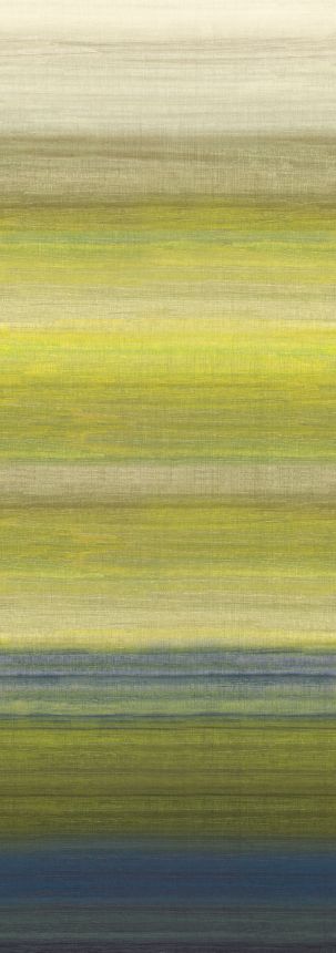 Mural wallpaper, fabric effect, green, blue, stripes, DGRIC206-260, Serica, Masureel