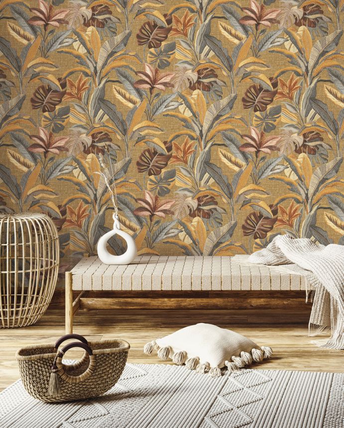 Luxury wallpaper, brown, flowers, leaves, 73801, Tendenze, Emiliana Parati