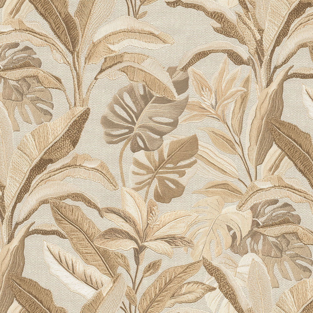 Luxury wallpaper, beige, flowers, leaves, 73802, Tendenze, Emiliana Parati