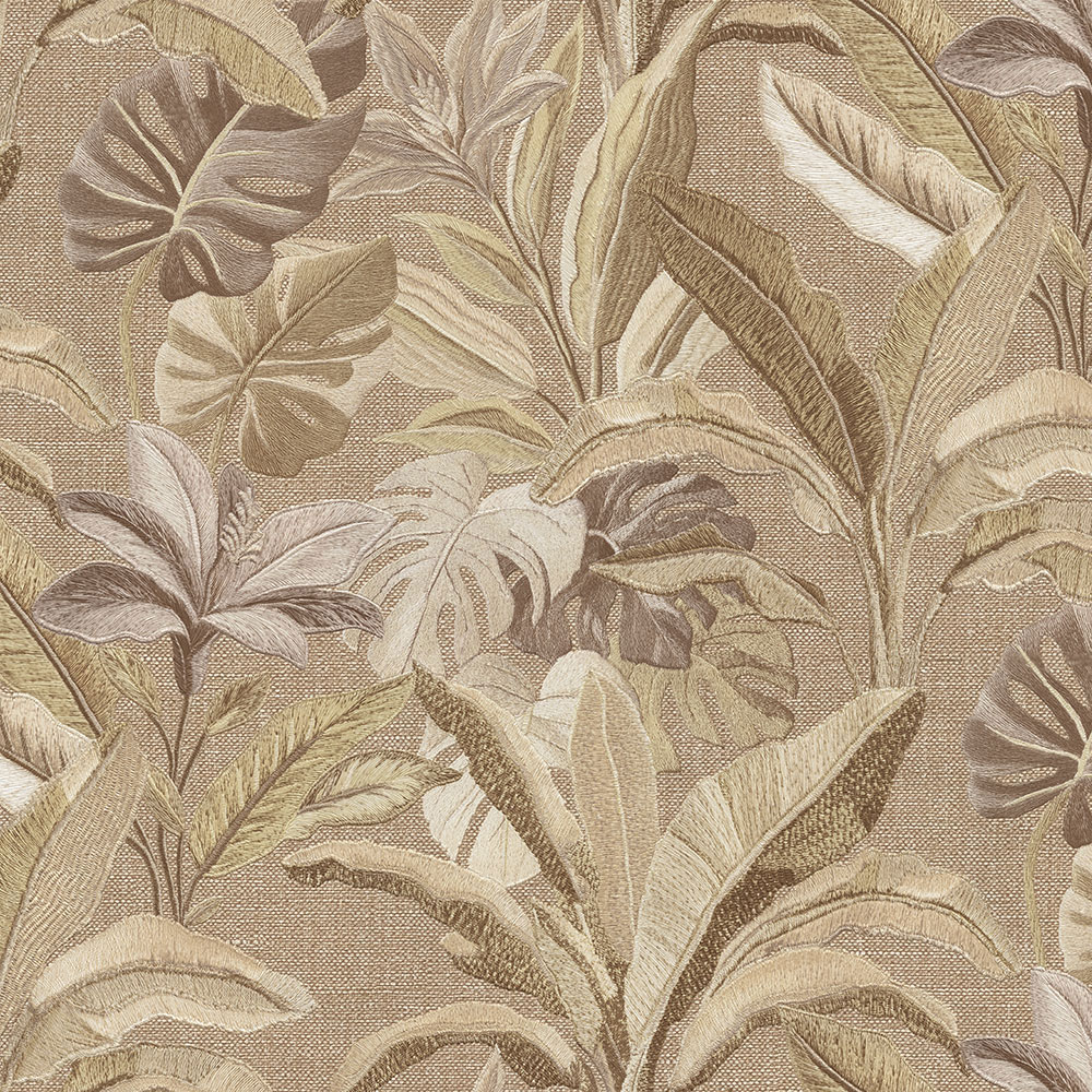 Luxury wallpaper, brown-gold, flowers, leaves, 73804, Tendenze, Emiliana Parati