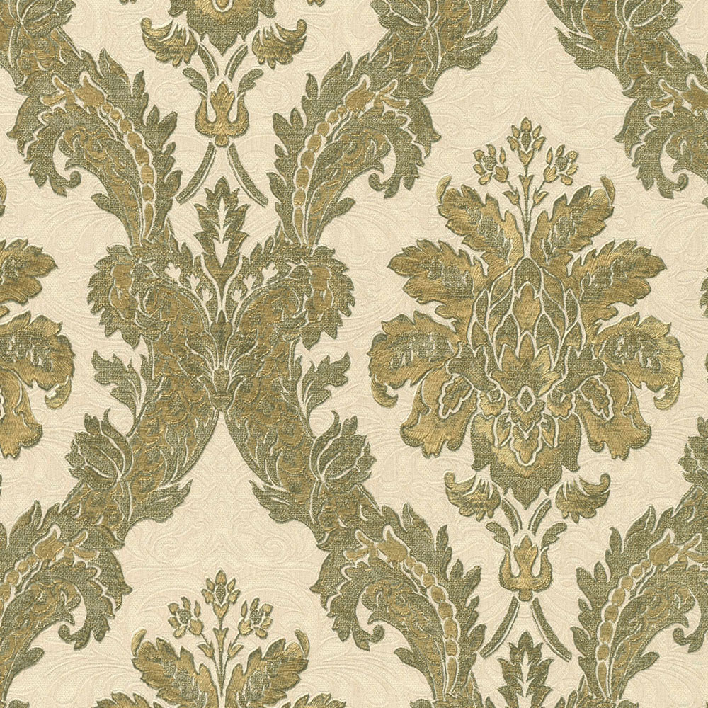 Luxury non-woven wallpaper 68613, Baroque damask pattern, Damascus, Limonta