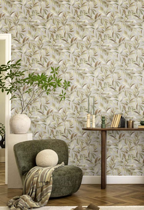 Wallpaper, grey, leaves, 2002, Rio, Parato by Cristiana Masi
