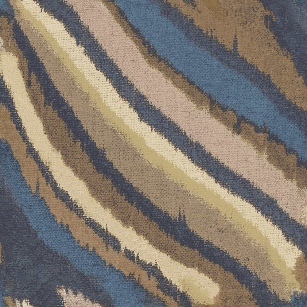 Wallpaper, brown-blue, fabric effect, 2029, Rio, Parato by Cristiana Masi