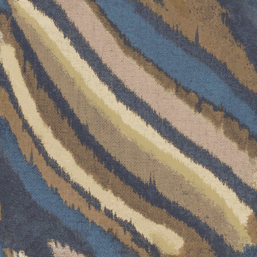 Wallpaper, brown-blue, fabric effect, 2029, Rio, Parato by Cristiana Masi