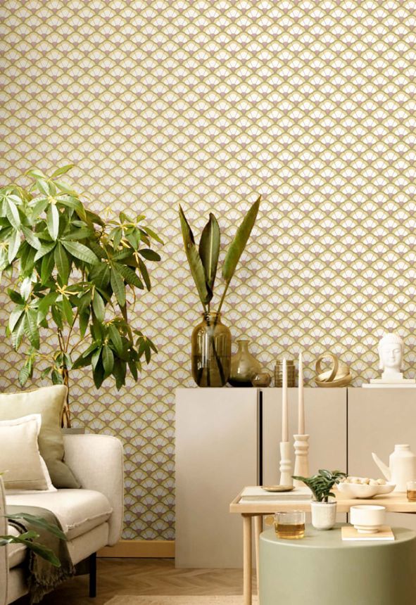 Wallpaper, flowers, ochre-purple, 2041, Rio, Parato by Cristiana Masi