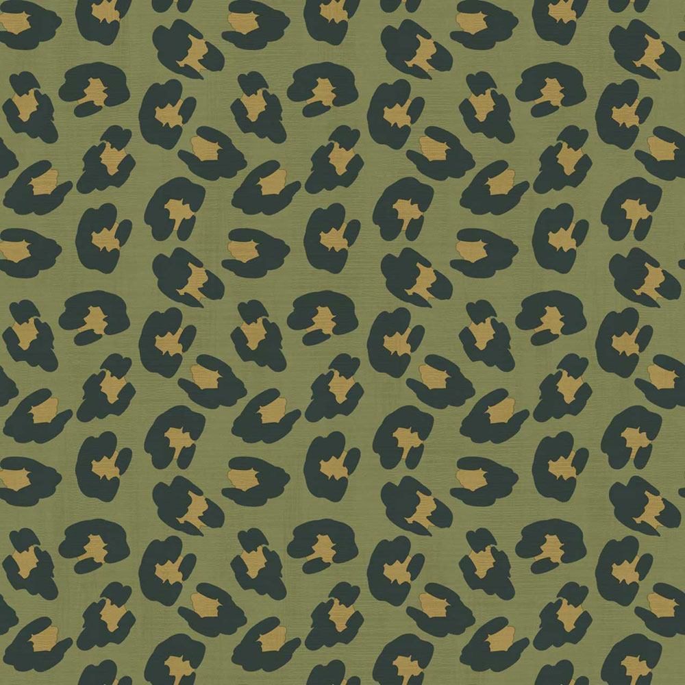 Wallpaper, leopard print, green, 2047, Rio, Parato by Cristiana Masi
