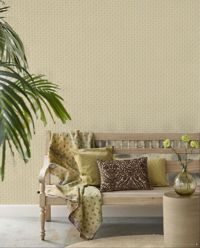 Geometric wallpaper, ochre, 2051, Rio, Parato by Cristiana Masi