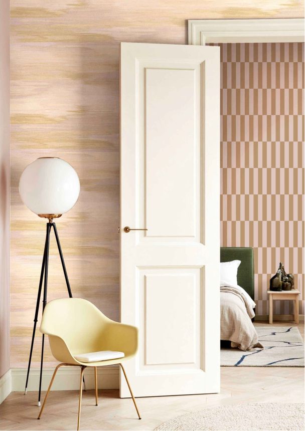 Geometric wallpaper, brown-purple, stripes, 2056, Rio, Parato by Cristiana Masi