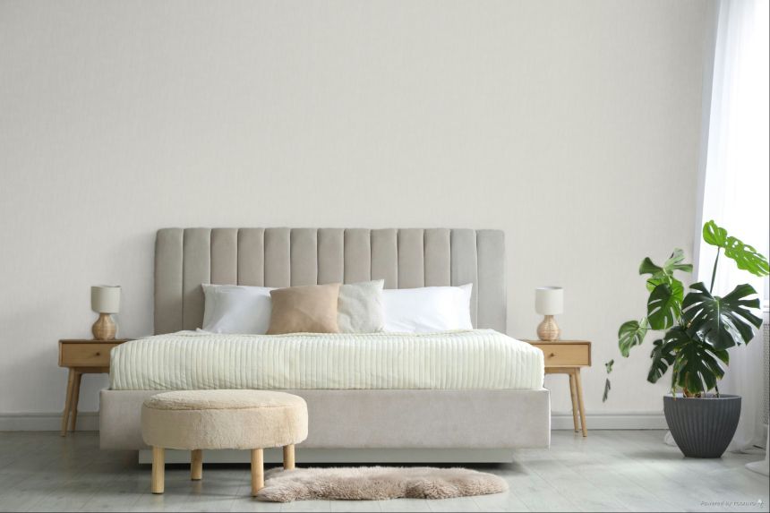 Wallpaper, fabric effect, white / ecru, 2060, Rio, Parato by Cristiana Masi