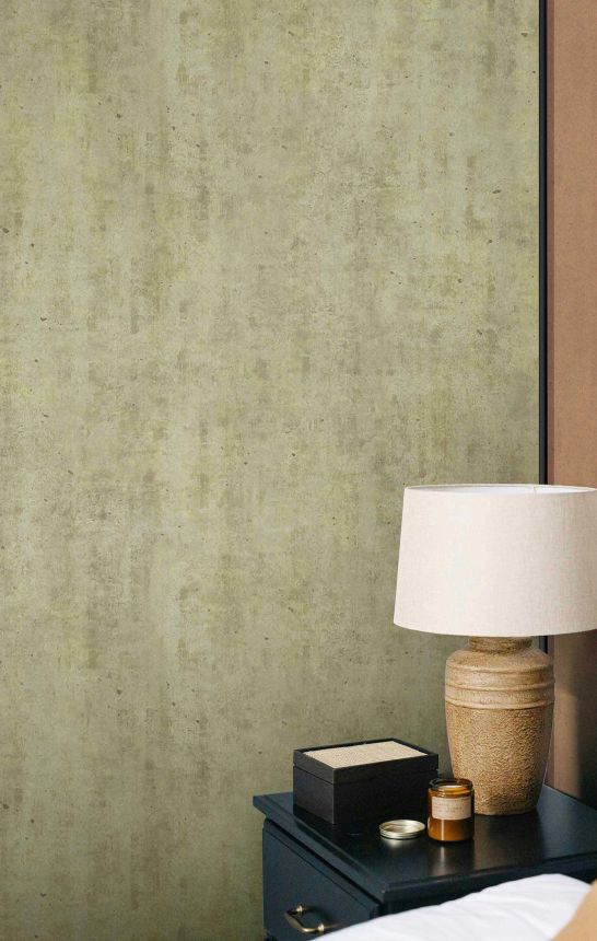 Wallpaper, concrete, plaster effect, brown-green, 2073, Rio, Parato by Cristiana Masi