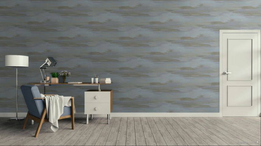 Wallpaper, watercolor pattern, blue-brown, 2084, Rio, Parato by Cristiana Masi