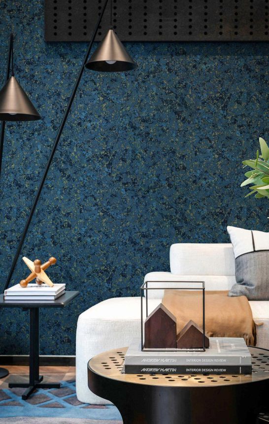 Wallpaper, blue, concrete, plaster effect, 2095, Rio, Parato by Cristiana Masi