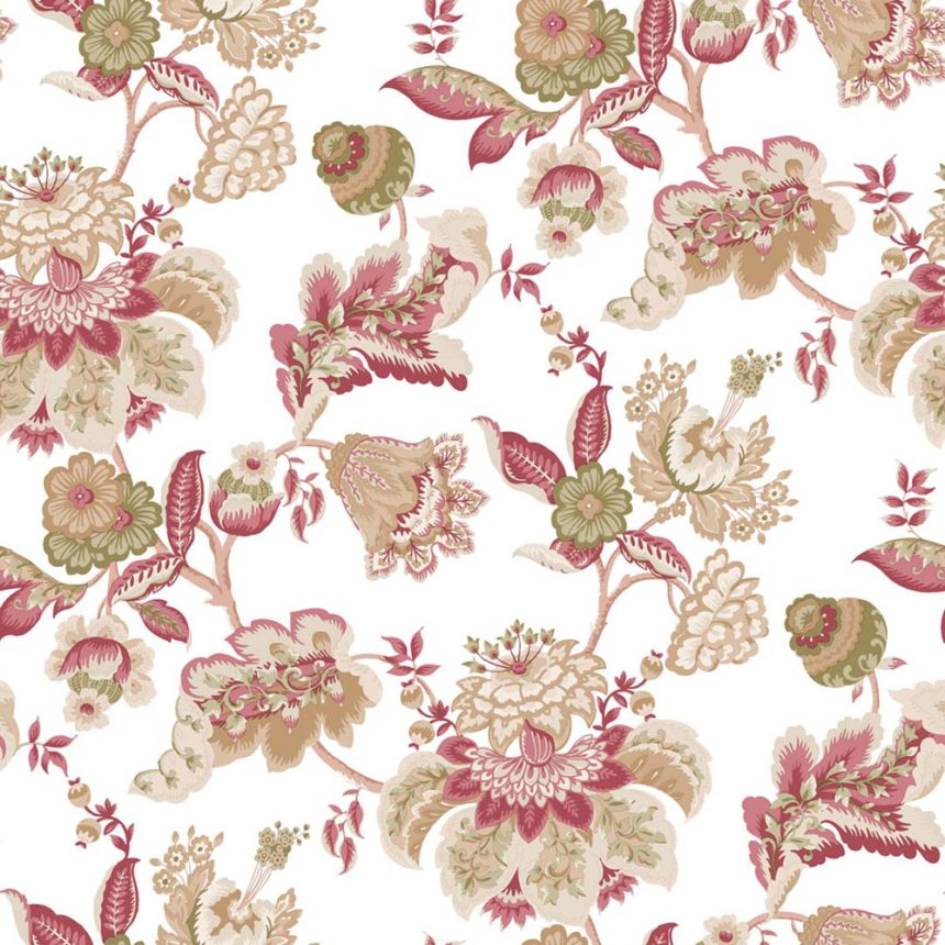 Wallpaper, brown-burgundy, flowers, 8302, Blooming Garden 2, Parato by Cristiana Masi